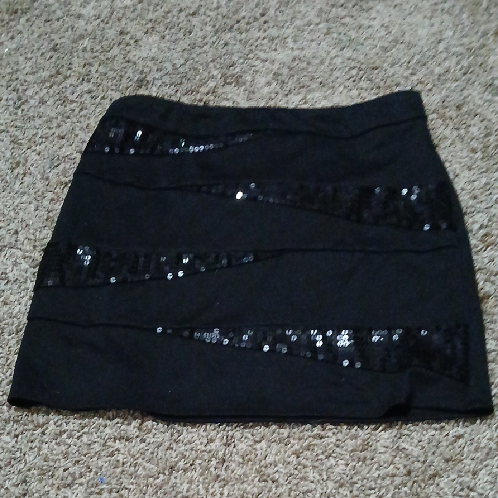 Elegant Black Sequin Women's Skirt